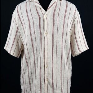 Zara Casual Cream and Red Striped Shirt!